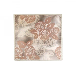 Houndstooth Floral Overlay Square Scarf