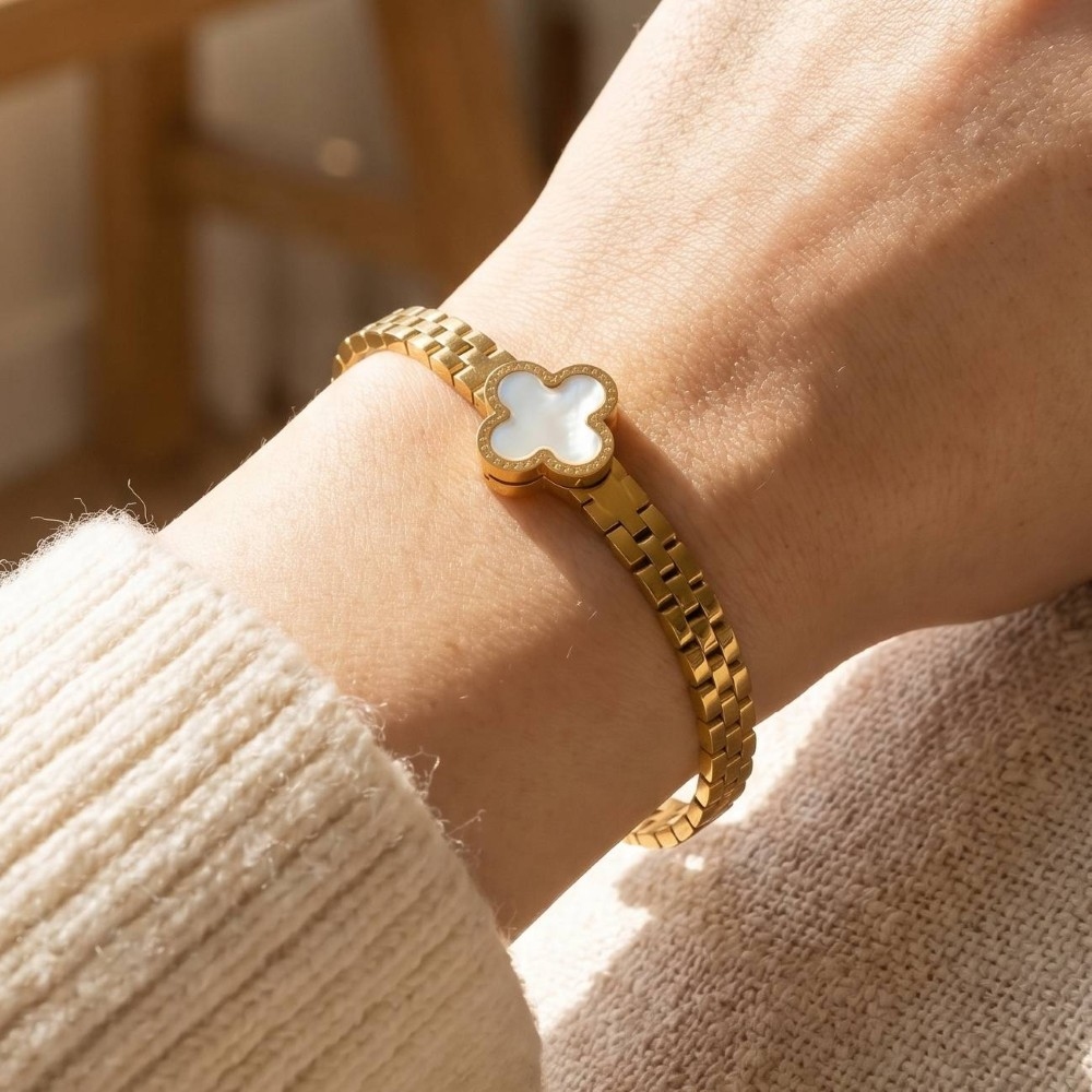 Clover Center Watch Band Chain Bracelet