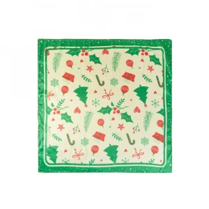 Holly And Ornament Christmas Square Scarf