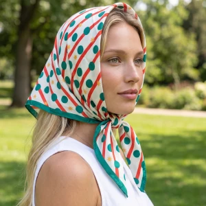 Candy Cane Stripe Dot Square Scarf