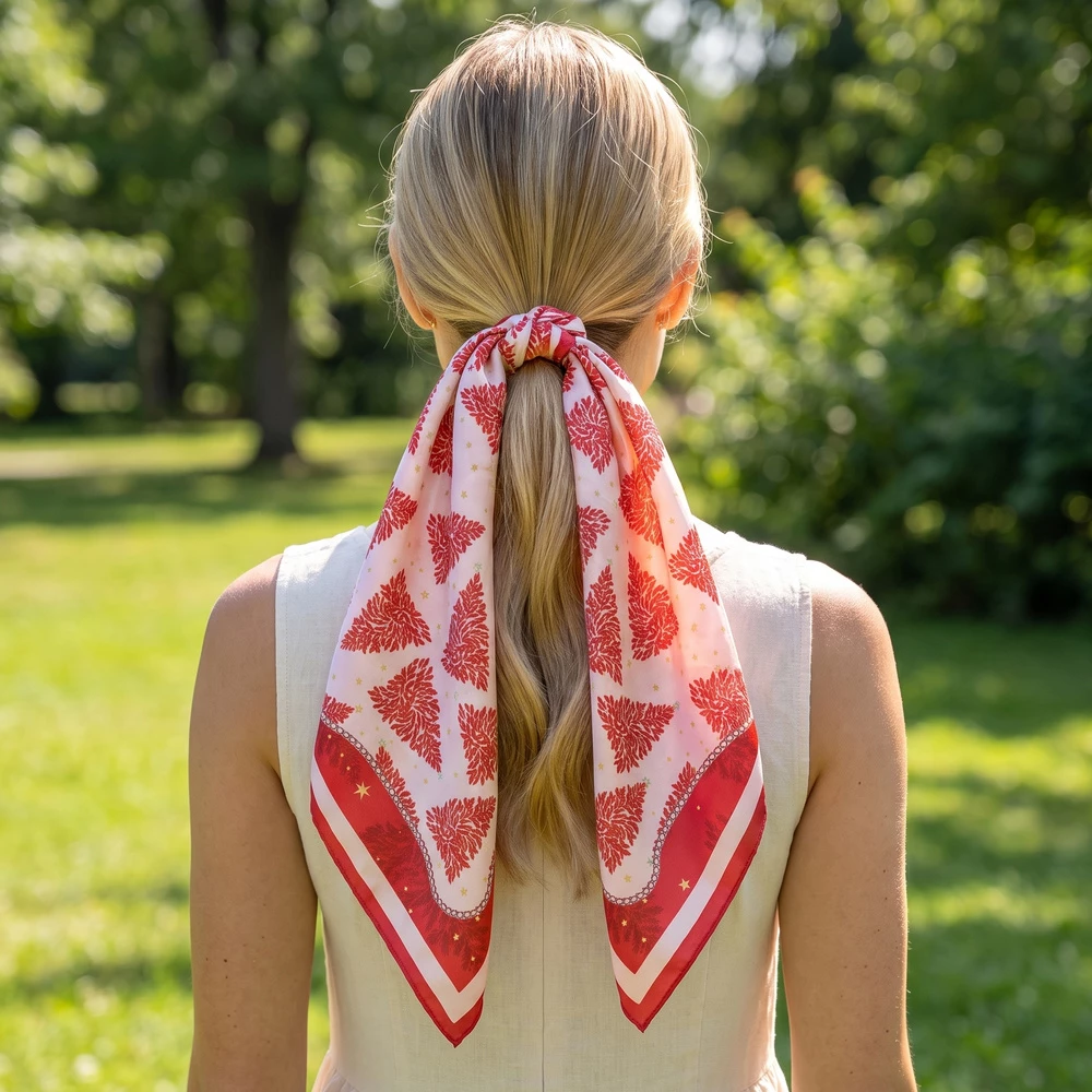 Pine Tree Garland Christmas Square Scarf