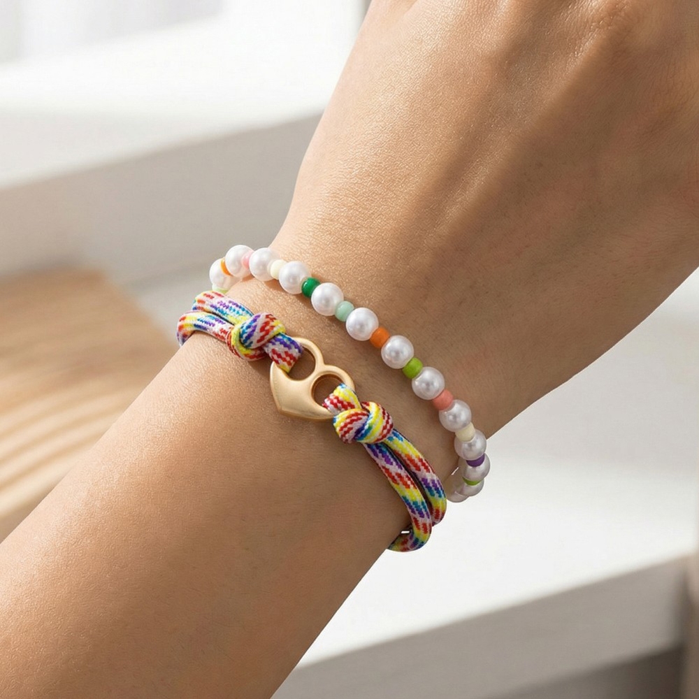 Vibrant Cord And Mixed Beads Bracelet Set