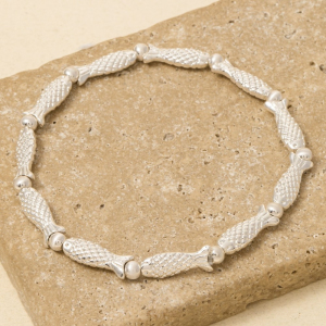 Fish And Ball Bead Elastic Bracelet