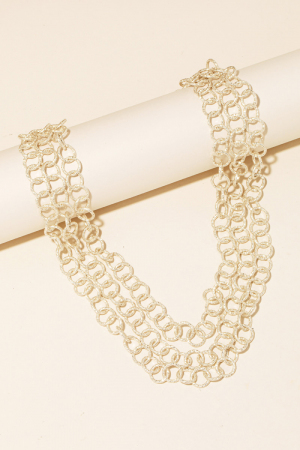 Layered Rough Textured Classic Chain Necklace