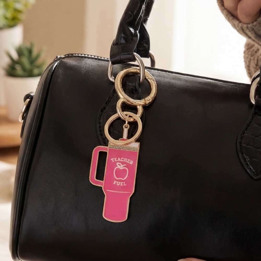 Teacher Fuel Tumbler Bag Charm Keychain