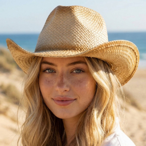 Basket Weave Straw Cowboy Hat