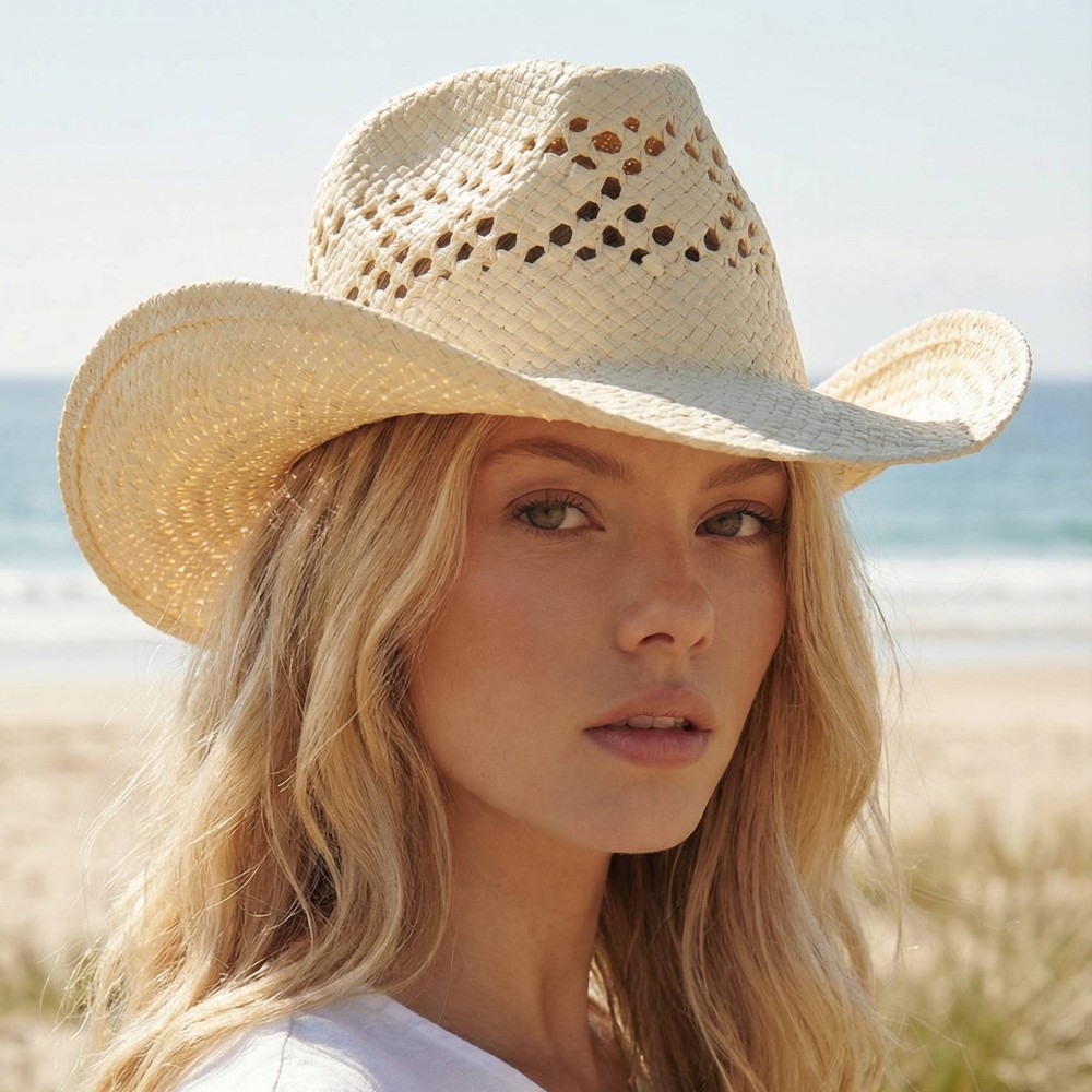 Woven Straw Cowboy Hat