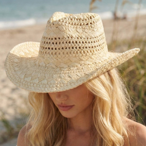 Basket Weave Straw Cowboy Hat