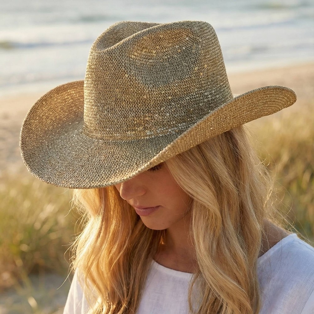Straw Braided Mesh Western Cowboy Hat