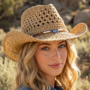Straw Weave Hamsa Rope Cowboy Hat