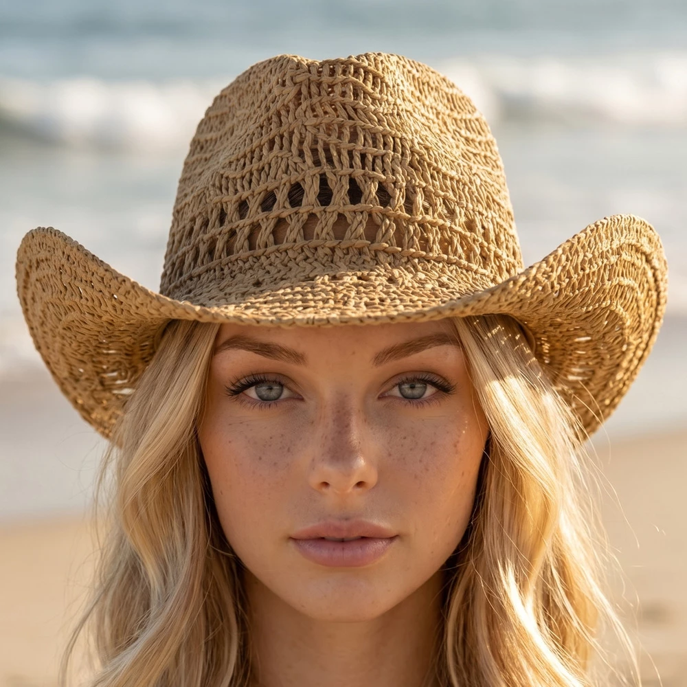 Straw Woven Western Cowboy Hat