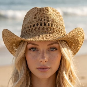 Straw Woven Western Cowboy Hat