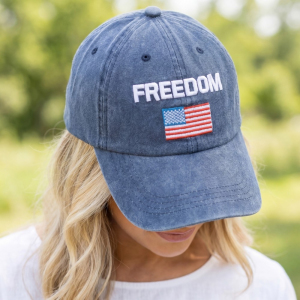 Freedom American Flag Embroidered Baseball Cap