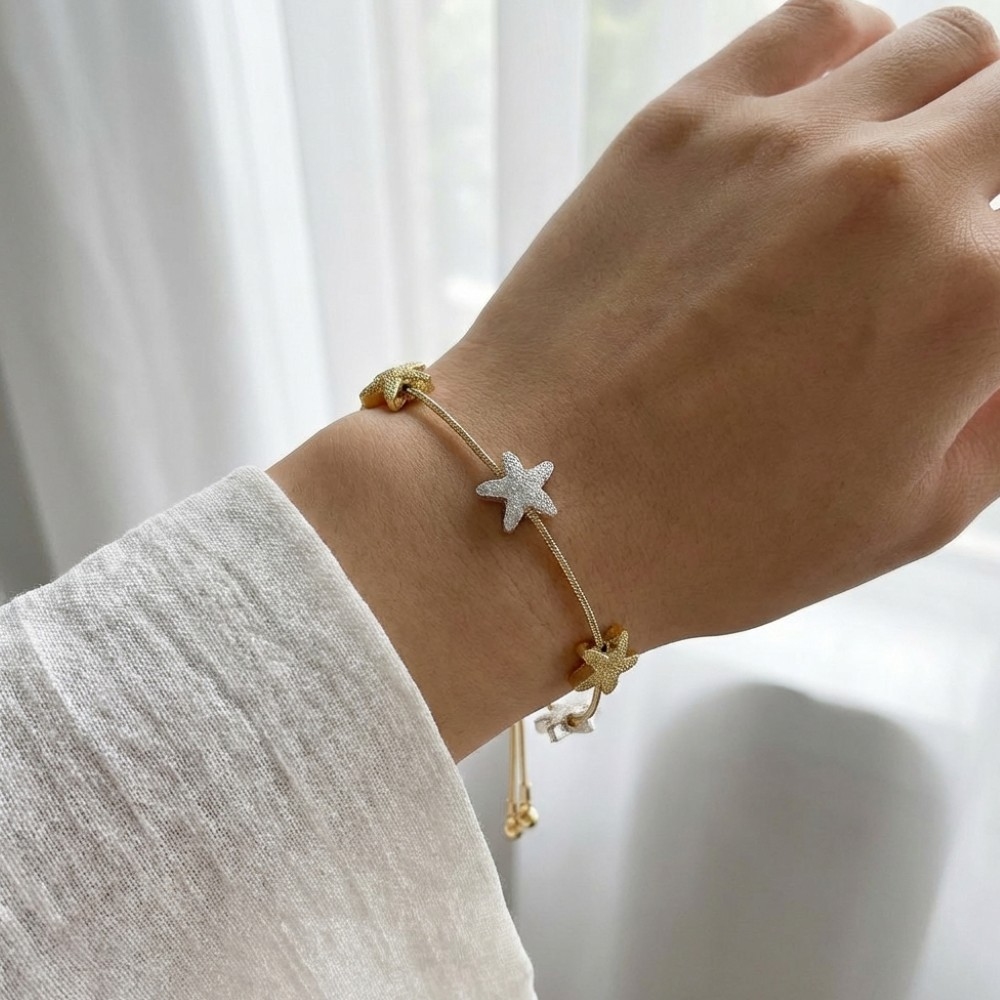 Starfish Station Charms Chain Bracelet