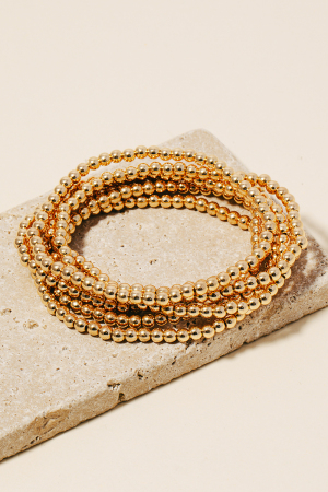 Seven Layered Mini Metallic Beaded Bracelet Set
