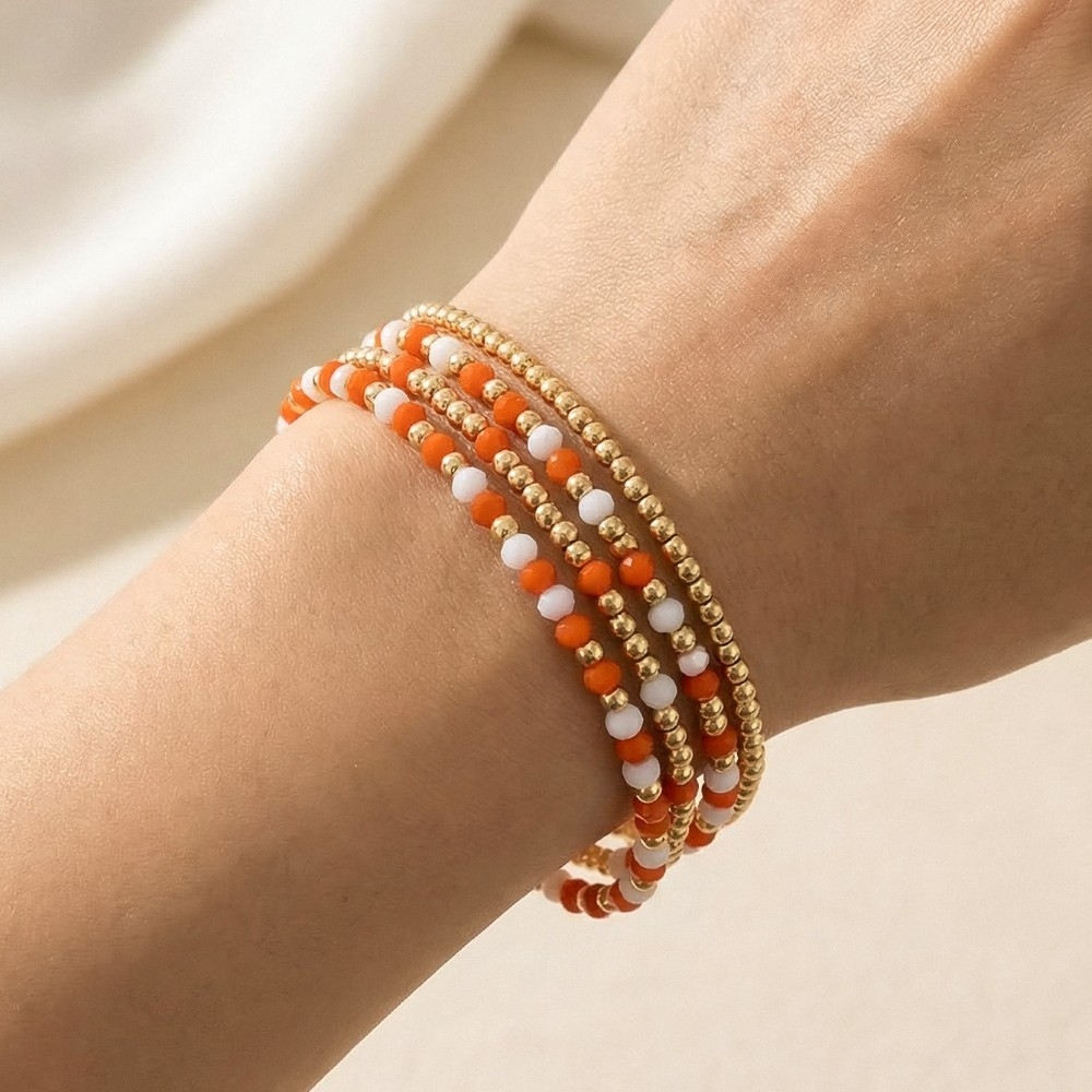 Colorful Game Day Beaded Bracelet Set