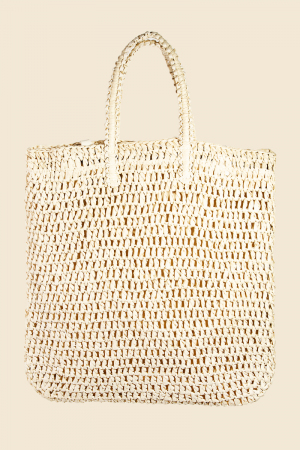 Straw Braided Square Tote Bag