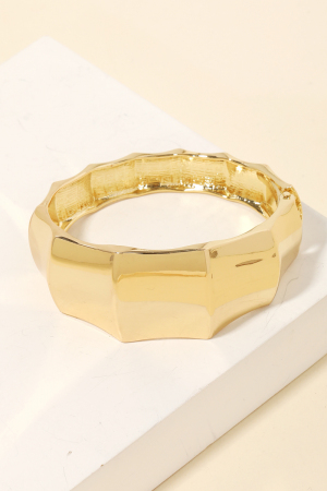 Metallic Bamboo Texture Bangle Bracelet