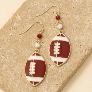 Game Day Colors Enamel Football Dangle Earrings