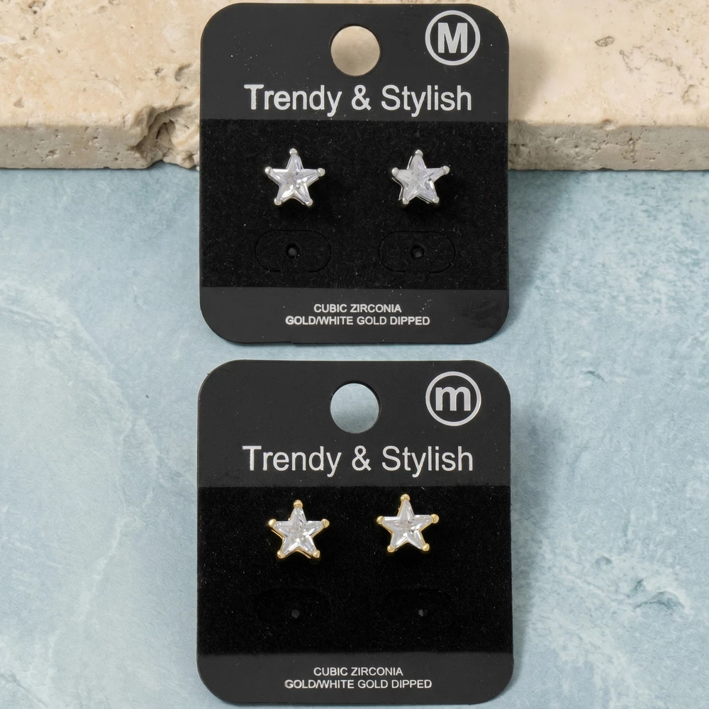 Mini Star Cz Stud Earrings