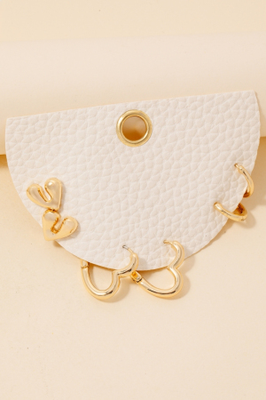 Mixed Metallic Hearts Earrings Set