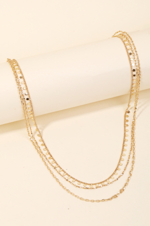 Secret Box Mini Disc Charms Layered Chain Necklace