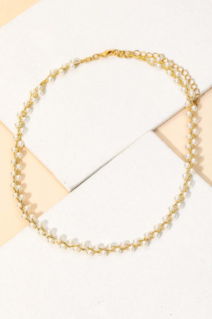 Braided Pearl Chain Necklace