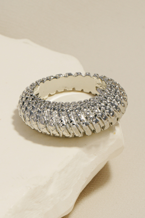 Intricate Textured Metallic Band Ring