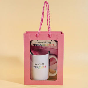 Amazing Teacher 15 Oz Mug With Matching Coaster Gift Set