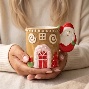 Santa Gingerbread House Ceramic Mug