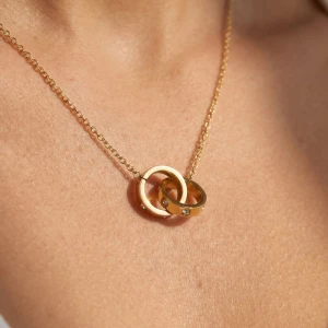 Stainless Steel Double Circle Pendant Necklace