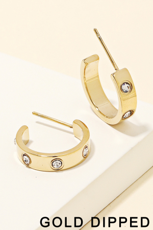 Studded Metallic Hoop Earrings
