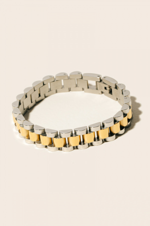 Wide Rounded Watch Chain Bracelet