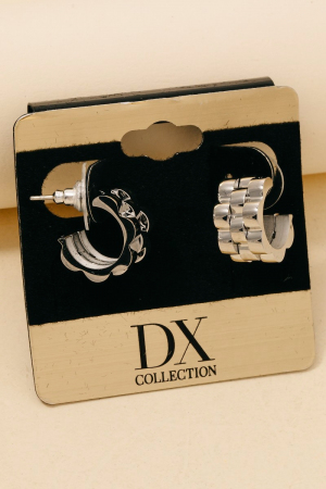 Stainless Steel Layered Hoop Earrings