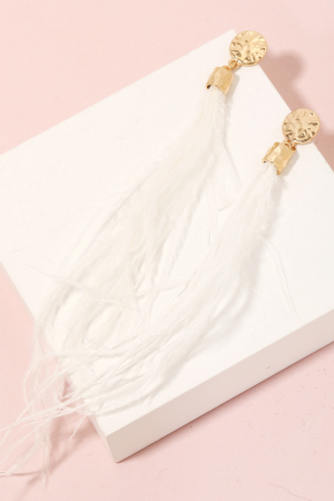 Long Feather Tassel Dangle Earrings