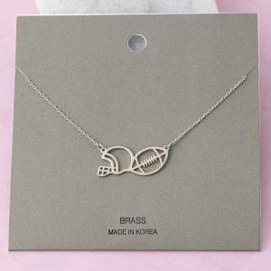 Football And Helmet Cutout Pendant Necklace