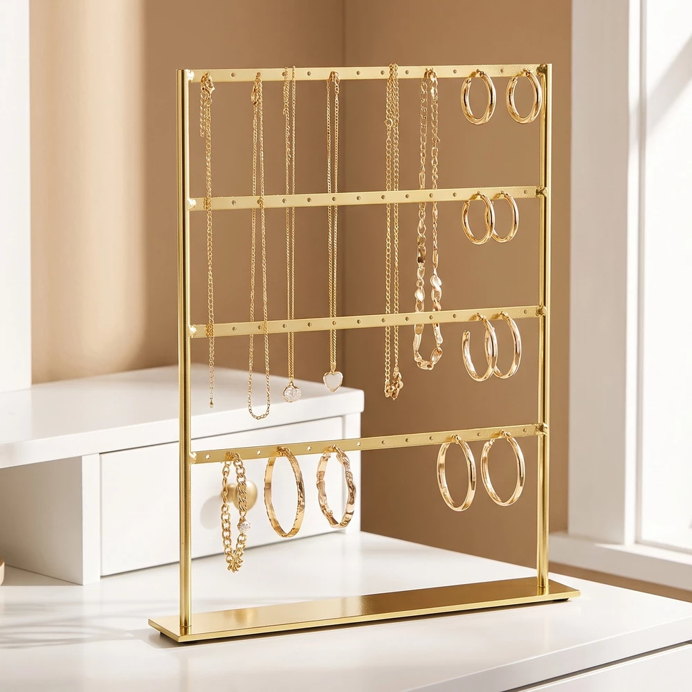 Four Row Metal Frame Earring Display Stand