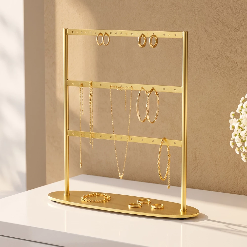 Three Row Oval Base Earring Display Stand
