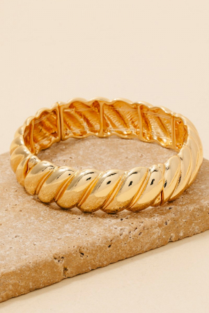 Metallic Braided Texture Elastic Bracelet