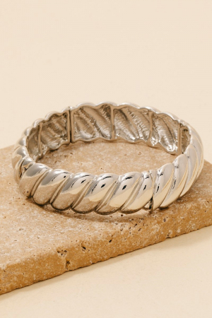Metallic Braided Texture Elastic Bracelet