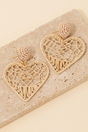 Intricate Web Woven Heart Dangle Earrings