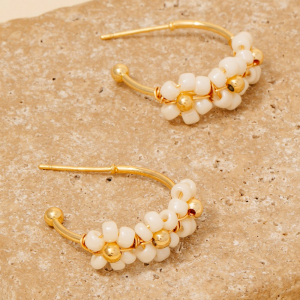 Seed Beaded Hoop Earrings