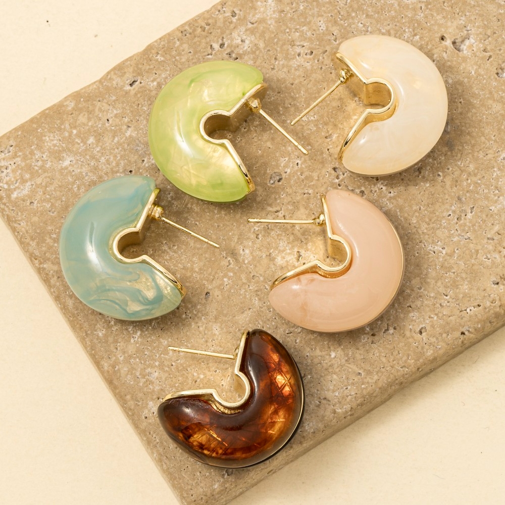 Colorful Resin Hoop Earrings
