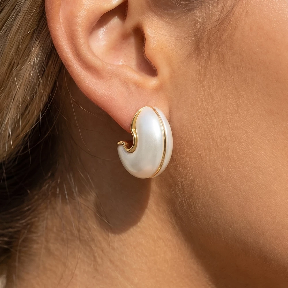 Chunky Enamel Dome Hoop Earrings