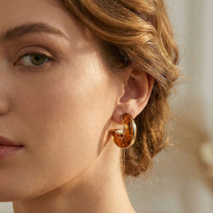 Round Resin Hoop Earrings