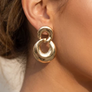 Double Circle Drop Earrings