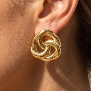 Interlaced Love Knot Swirl Stud Earrings