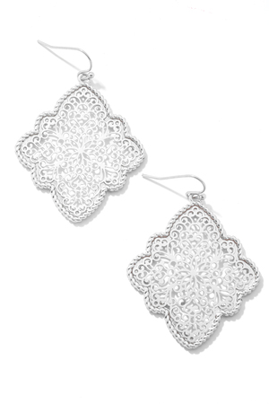 Filigree Floral Hook Earrings