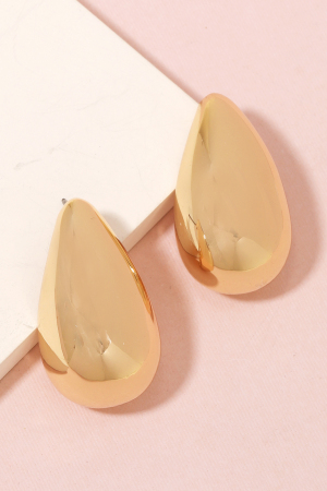 Metallic Round Tear Drop Earrings