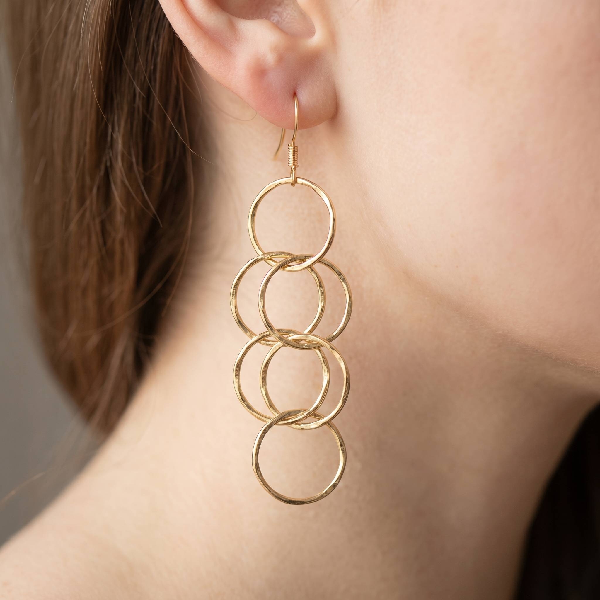 Hoop Link Chain Dangle Earrings